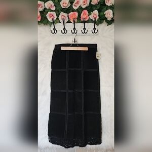 Feelings Yellowstone Style Suede & Knit Midi Skirt
